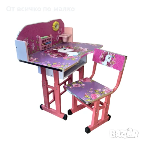 ✨Детски чин и стол с картинки - за момичета