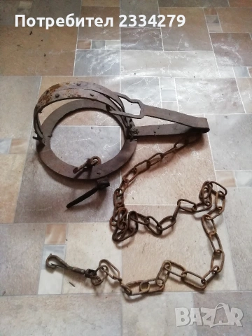 Стар автентичен вълчи капан, ръчно изкован. , снимка 4 - Антикварни и старинни предмети - 53526422