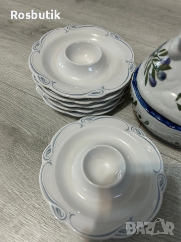 Порцеланов комплект за яйца , снимка 7 - Прибори за хранене, готвене и сервиране - 53323402