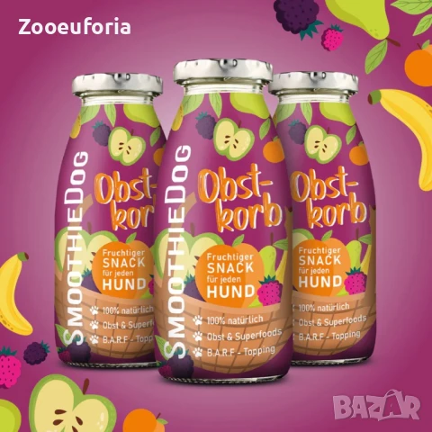 Напитка за кучета SmoothieDog - Смути с Плодове 0.25л, снимка 1