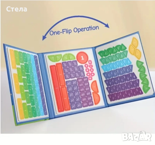 Магнитна детска книга за изучаване на дроби, снимка 3 - Други - 52945169