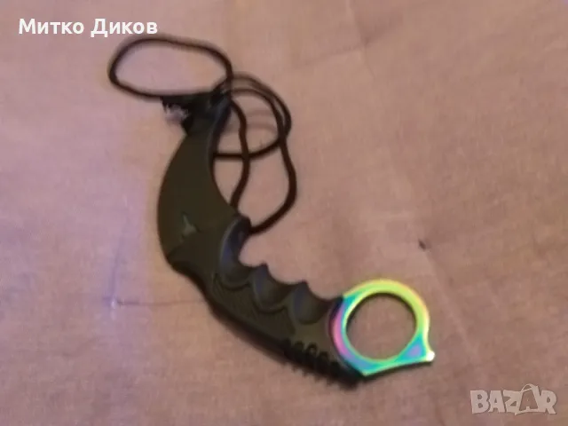  Нож Карамбит с калъвче за врата нов  Karambit Tactical, тактически нож, снимка 4 - Ножове - 48694734