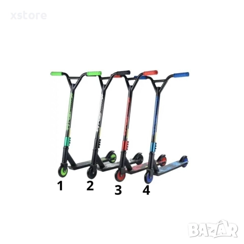 Усилена тротинетка за трикове с метална спирачка и гумени ръкохватки., снимка 11 - Детски велосипеди, триколки и коли - 52740644
