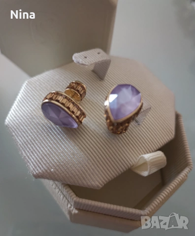 Обици с кристали Swarovski , снимка 3 - Обеци - 53811773