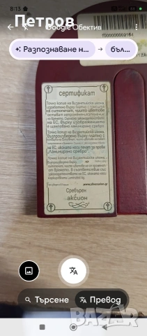 Сребърна икона, снимка 9 - Икони - 53438633