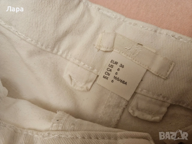 Ярко бели къси панталонки с висока талия H&M, снимка 2 - Къси панталони и бермуди - 53826710