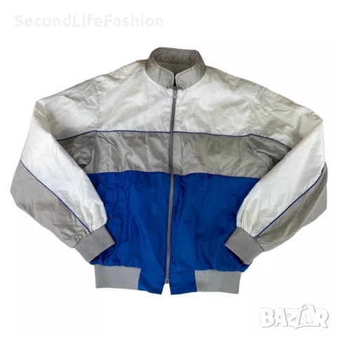 Винтидж яке Dunbrooke Pla-Jac, бяло, синьо, сиво, размер M, произведено в САЩ
