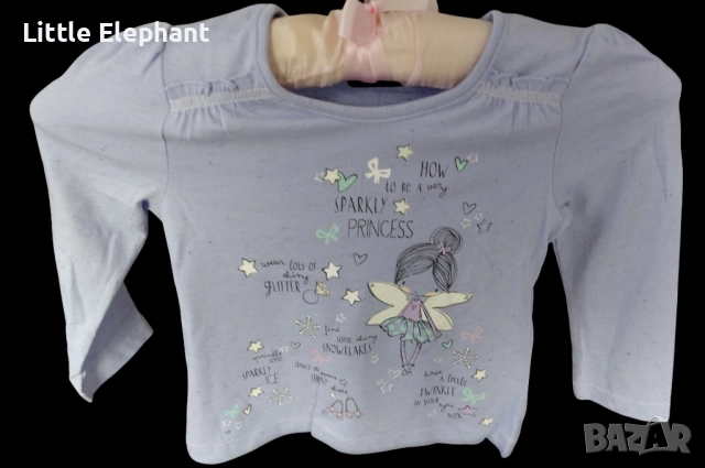 Блузка с дълъг ръкав за 18-24 мес мом"How to be a very sparkly princess",Англия/нова