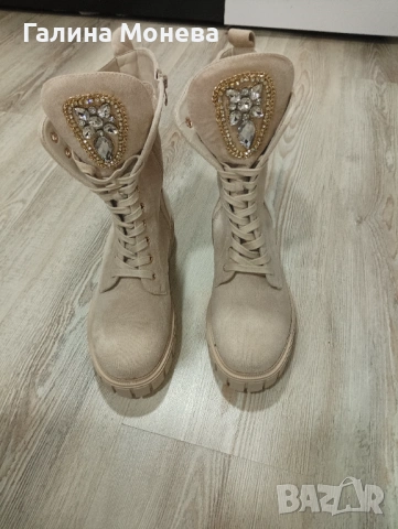 Дамски боти с козина , снимка 3 - Дамски боти - 53445146