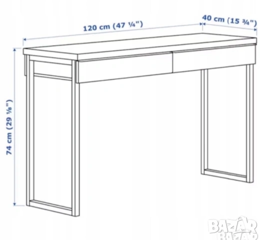 Бюро , тоалетна маса, ikea besta burs бял гланц, снимка 2 - Бюра - 53891594