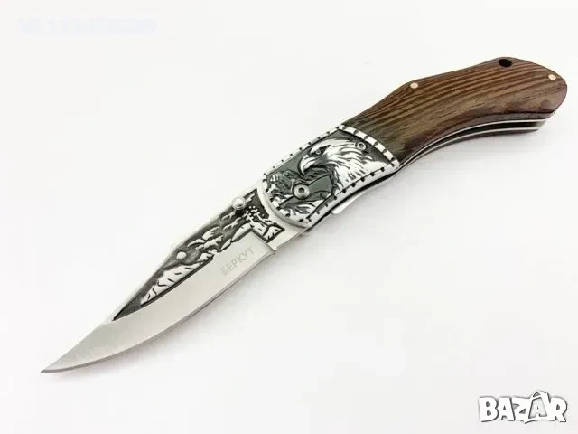 Руски сгъваем джобен нож с калъф АКУЛА ,сталь 65х13 