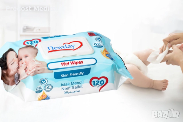 Мокри кърпички Newday Skin Friendly - 120 бр в опаковка