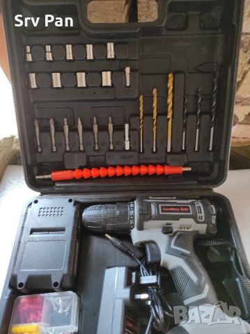 Винтоверт Бормашина 20V с комплект свредла и батерии, снимка 4 - Винтоверти - 46037399