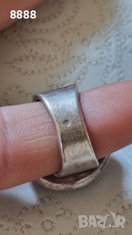 Vintage сребърен пръстен с естествен Лабрадорит, снимка 4 - Пръстени - 45905022