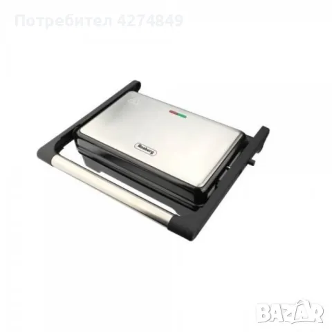 Тостер-сандвич  R514420, 1000W, Грил, Незалепващи плочи-23х14.5см., Отваряне на 180°, Инокс, снимка 3 - Тостери - 47759363