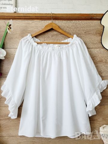 Бяла блуза H&M , снимка 1 - Корсети, бюстиета, топове - 46386758