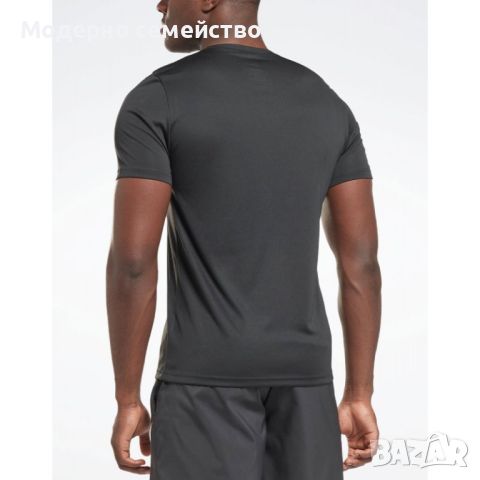 Мъжка тениска reebok workout ready poly graphic tee black, снимка 2 - Тениски - 46709460