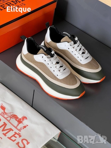 мъжки маратонки от естествена кожа hermes, снимка 9 - Маратонки - 52908028