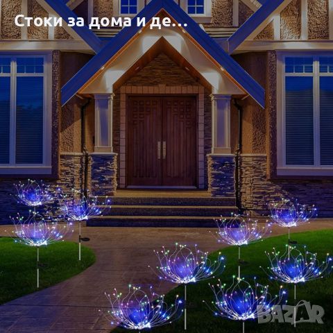 ✨2БР. СВЕТЕЩО LED ДЪРВО СЪС СОЛАРЕН ПАНЕЛ, снимка 6 - Лед осветление - 45349656