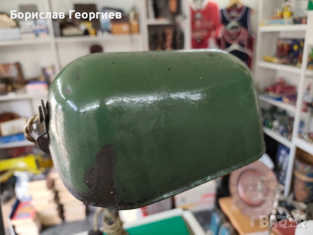 Стара нощна лампа с емайл, снимка 3 - Антикварни и старинни предмети - 53982387