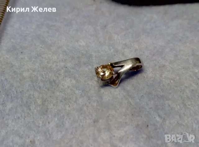 НЕЖЕН СКЪПОЦЕНЕН СРЕБЪРЕН ПЕНДАНТ РОДИРАНО СРЕБРО 925 с ФАСЕТИРАН ЖЪЛТ ЦИРКОН 19669, снимка 5 - Колиета, медальони, синджири - 49682624