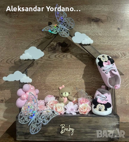 3Д бебешка визитка.Луксозен подарък за изписване ,погача, кръщене., снимка 15 - Мебели за детската стая - 53658113