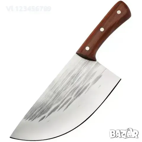 Широк кухненски нож / сатър 205х325 мм ръчно кован, снимка 1