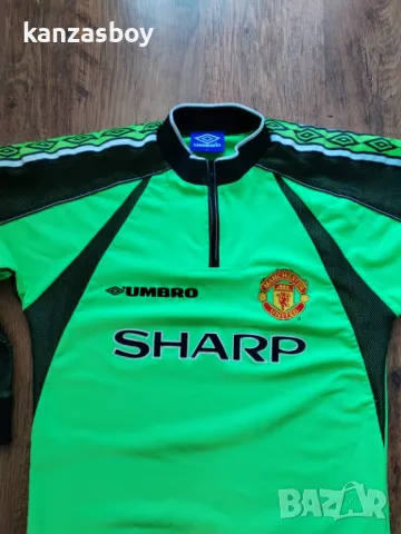 UMBRO Manchester United 1998-99 Retro Goalkeeper Shirt Green - футболна ретро блуза М-Л, снимка 5 - Блузи - 49561062