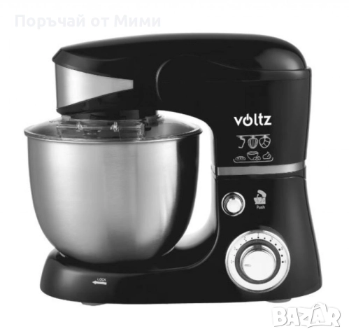 Планетарен миксер Voltz V51115G – 5L инокс купа, 6 скорости + Pulse, 3 бъркалки, снимка 2 - Кухненски роботи - 52208395