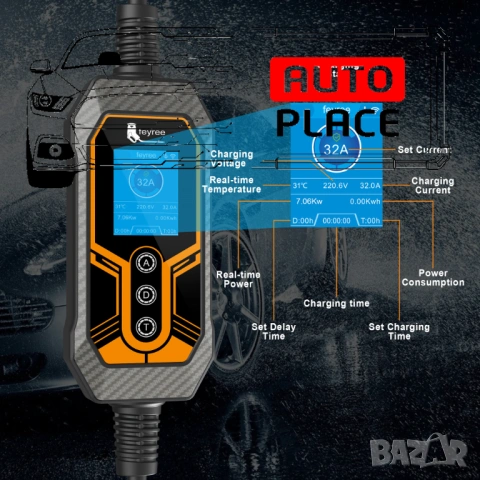 Разпродажба! Преносимо Зарядно Feyree Lion EV-K9 Type 2 / 7kW / APP, снимка 4 - Аксесоари и консумативи - 53973134