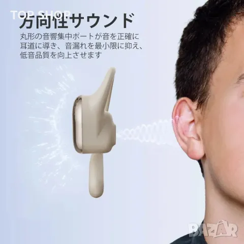 Слушалки с отворено ухо SANAG C16S Open Fit, безжични Bluetooth с микрофон, с куки за уши, бежово, снимка 5 - Безжични слушалки - 49627292