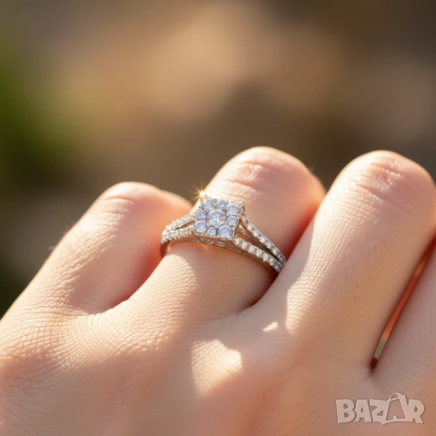 Нов Златен Пръстен с 0.72кт Естествени Брилянти , снимка 3 - Пръстени - 40072399