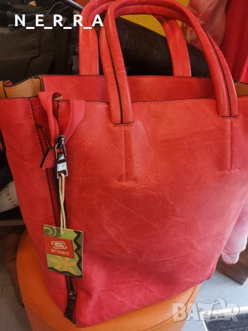Дамска чанта 2 в 1-цвят корал, снимка 3 - Чанти - 53987106