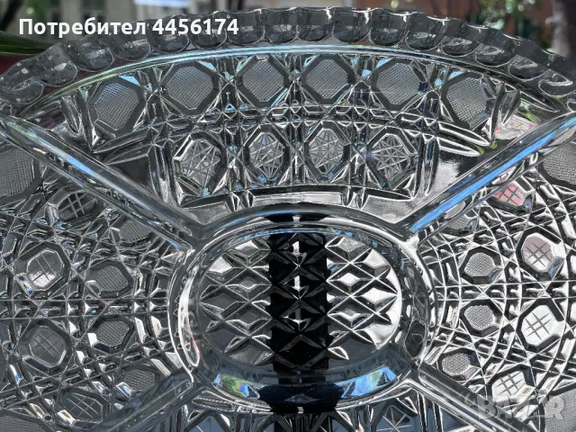 Бохемско кристално плато, снимка 4 - Прибори за хранене, готвене и сервиране - 50089846