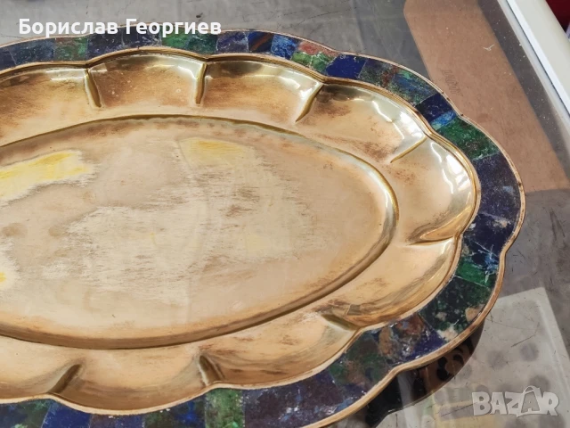 Посребрен поднос с тюркоаз  los castillo taxco Мексико , снимка 4 - Антикварни и старинни предмети - 50859093