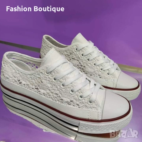 Италиански дамски кецове с дантела, последен 38 номер, снимка 10 - Маратонки - 51812089