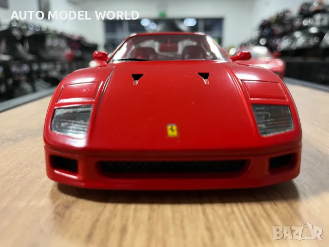 Метална колекционерска количка BURAGO FERRARI F40 1987 мащаб 1:18, снимка 4 - Колекции - 48451356