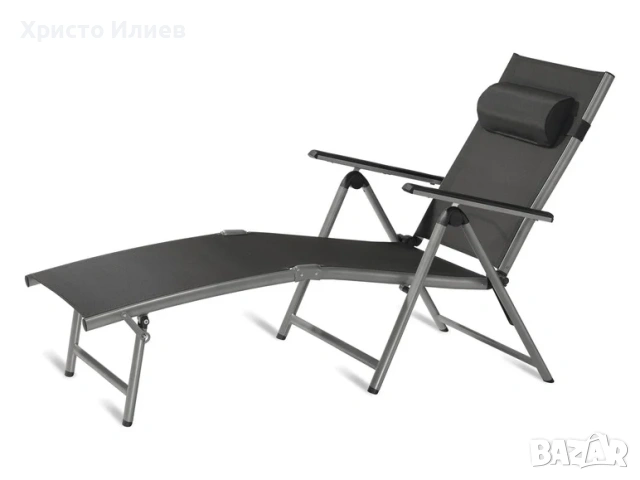 Сгъваем шезлонг за балкон и градина Алуминиев регулируем , снимка 8 - Градински мебели, декорация  - 54023795