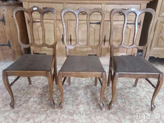 6 броя трапезни столове бял дъб в стил ЛУИ XV, снимка 1 - Столове - 46024379