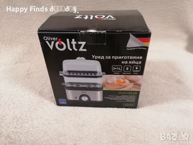 Уред за приготвяне на пара яйца и зеленчуци Oliver Voltz, 400W, 8 яйца, Таймер, Защита от прегряване, снимка 4 - Съдове за готвене - 49512859