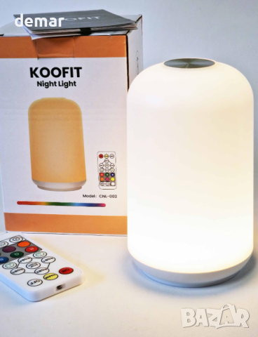 KOOFIT Бебешка нощна лампа сензорна, димируема, с дистанционно, 13 RGB цветна, акумулаторна, снимка 9 - Детски нощни лампи - 45070586