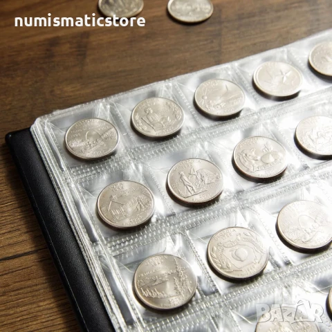 Класьор ELEGANT за 240 монети до 29 мм с 10 листа , снимка 6 - Нумизматика и бонистика - 51121358