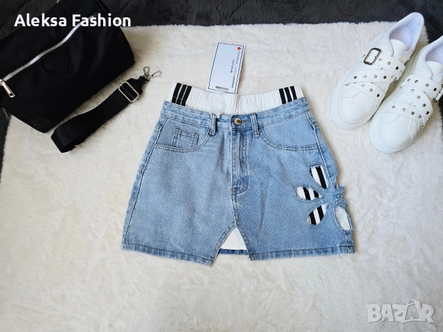 Дамска къса дънкова пола атрактивен модел 