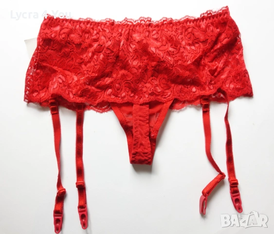 Classyfied S/M нова червена полупрашка с дантелен колан и жартиери, снимка 4 - Бельо - 53309853