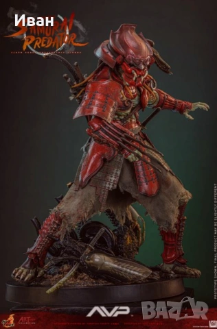 Hot Toys - Колекционерска фигурка на Akaoni Samurai Predator Deluxe version - нови !, снимка 4 - Колекции - 53812599