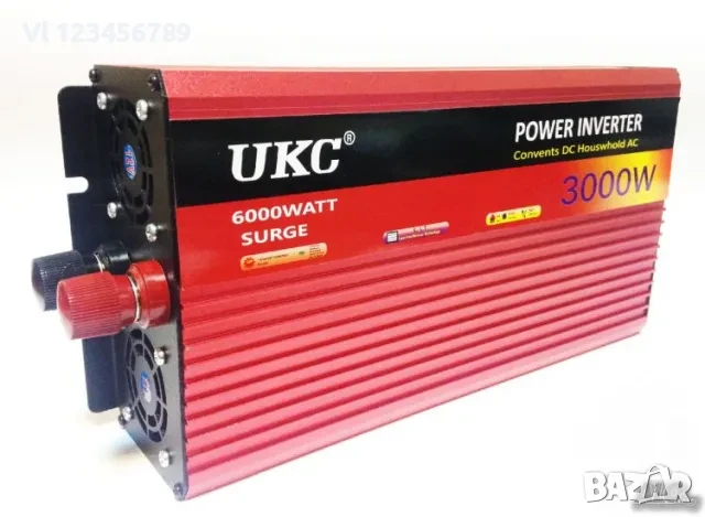 Висококачeствен инвертор за автомобил UKC 12V-220V, 3000W