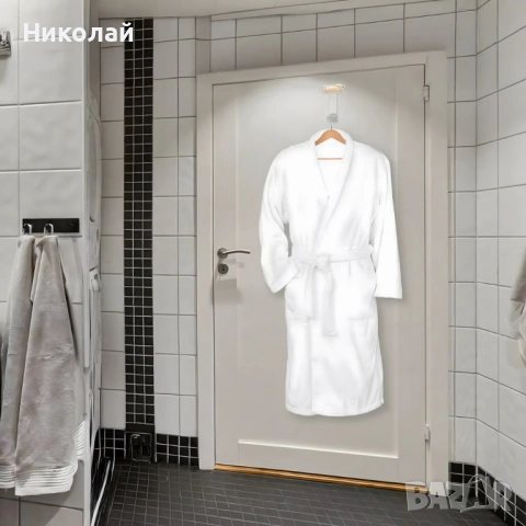 Дамски хотелски халат, класически, удобен, топъл, с връзки, мек, бял, снимка 4 - Други - 53213986