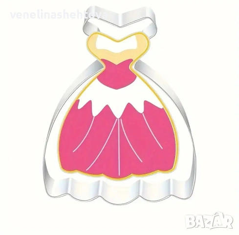 9 модела рокля рокли метални резци резец тесто бисквитки фондан декорация торта мъфини , снимка 3 - Форми - 54132785