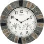 Градински часовник OCEST Външен водоустойчив, 33 см стенен часовник от смола с термометър и влагомер, снимка 1 - Стенни часовници - 45749227