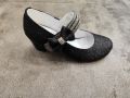 Детски елегантни обувки с токче в черен цвят /Б266, снимка 1 - Детски обувки - 45450403